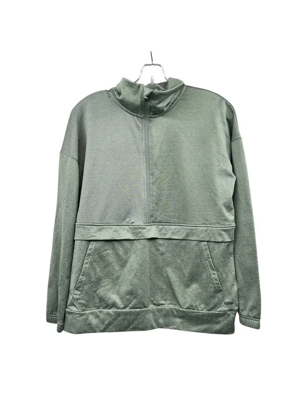 MONDETTA Womens Active Pullover Top 1/2 Zip Green Size Small Pockets